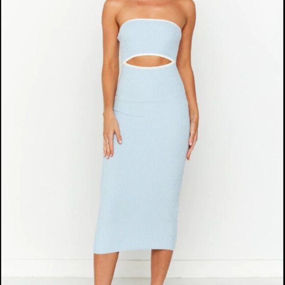 Isobel Blue Midi Dress - Picture 2 of 8